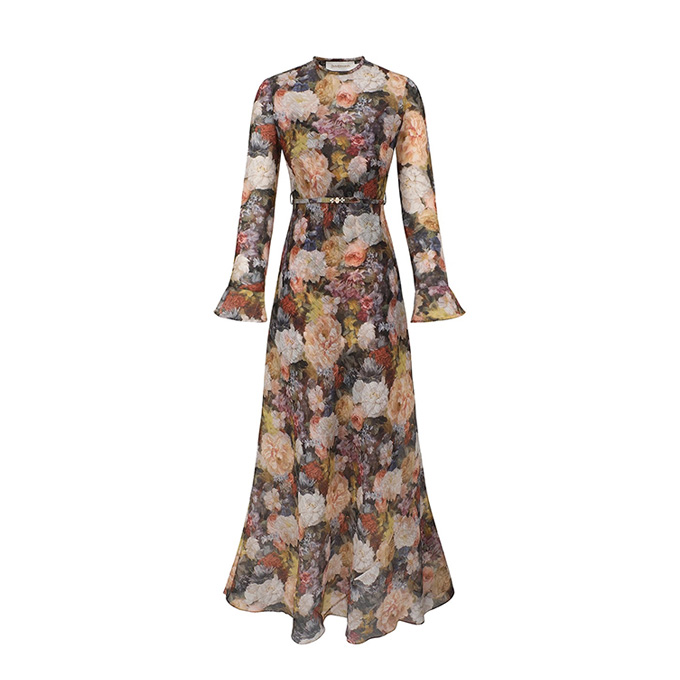 zimmermann kindred spirit alchemy sheath floral linen silk maxi dress